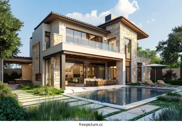 Modern Luxury Home with Pool and Patio