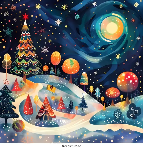 Christmas Eve Snow Night