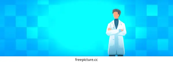 Doctor Illustration in Light Blue Background