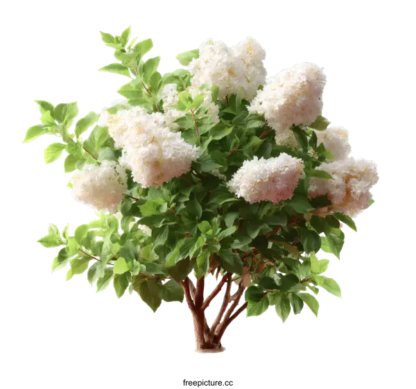 [Transparent Background PNG]Beautiful Hydrangea Bush in Full Bloom