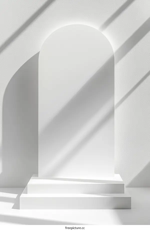 White Archway Display Stand Mockup