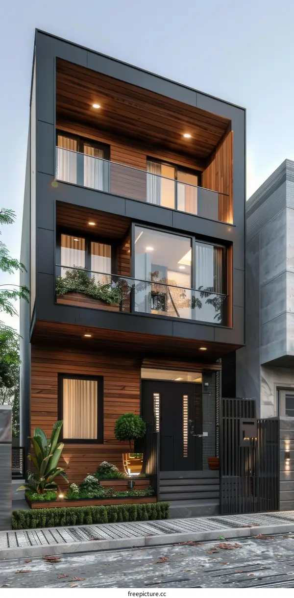 Modern Minimalist House Design Exterior Illustration