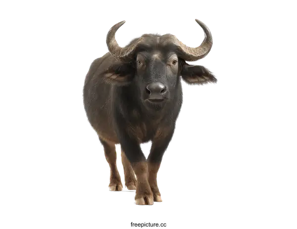 [Transparent Background PNG]African Buffalo Portrait Against White Background