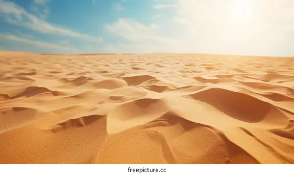 Golden Sand Dunes Underneath an Azure Sky