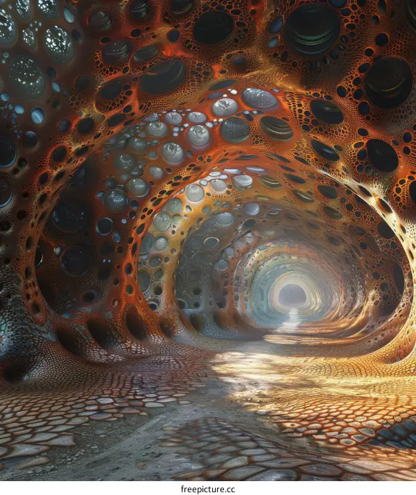 Glowing Exit in a Cave