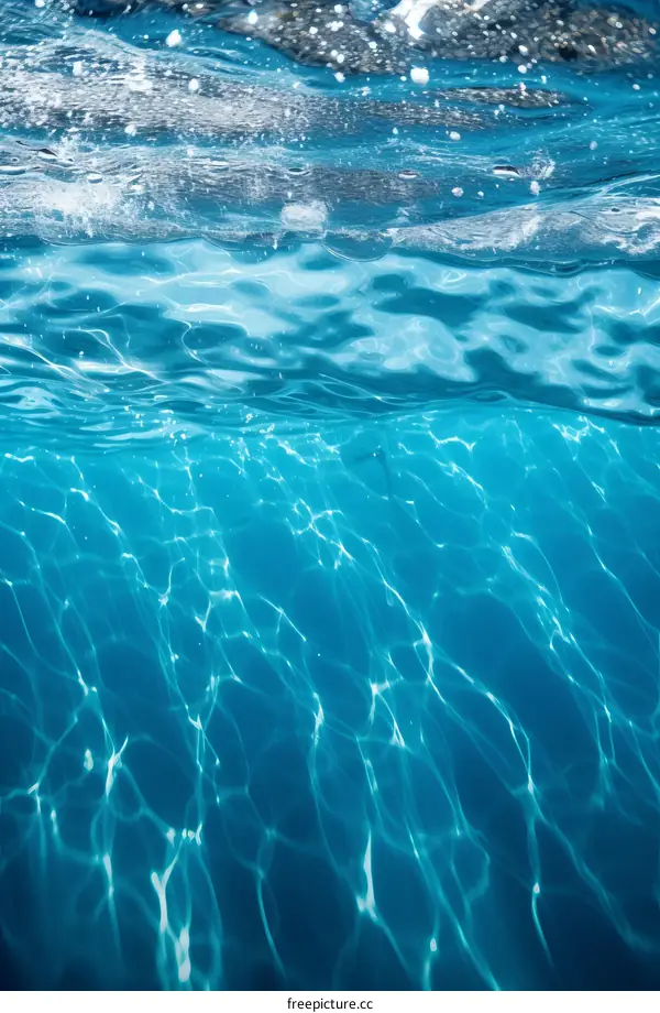 Underwater Ocean Sunlight Refraction Ripples Surface