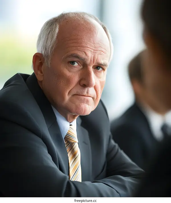 Serious Businessman in Suit Portrait