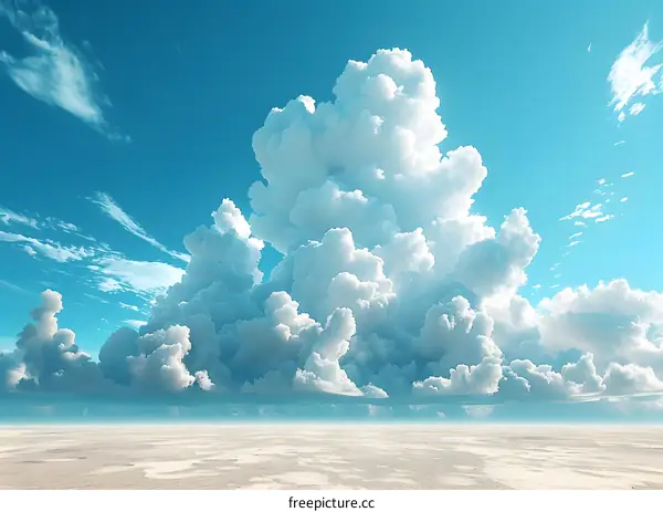 Large white cloudscape over desert