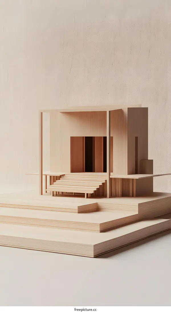 Wooden Architecture Model with Minimalist Design