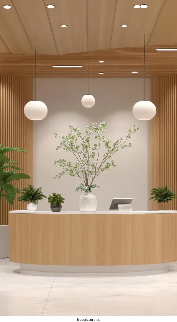 Modern Wooden Reception Area Design