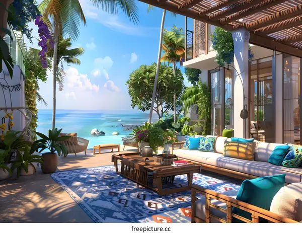 Tropical Patio with Ocean View