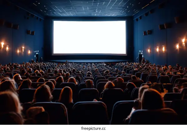 Movie Theater Audience Watching a Film