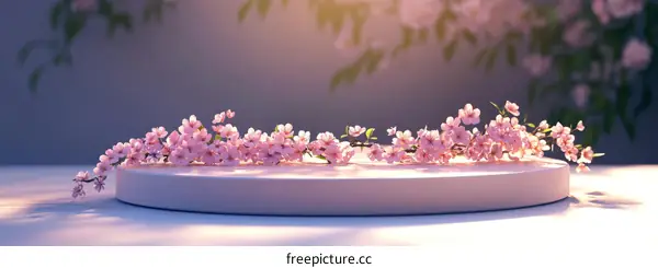 Soft Pink Cherry Blossoms on a Modern Display