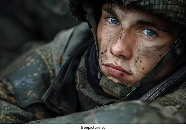 Portrait of a young soldier