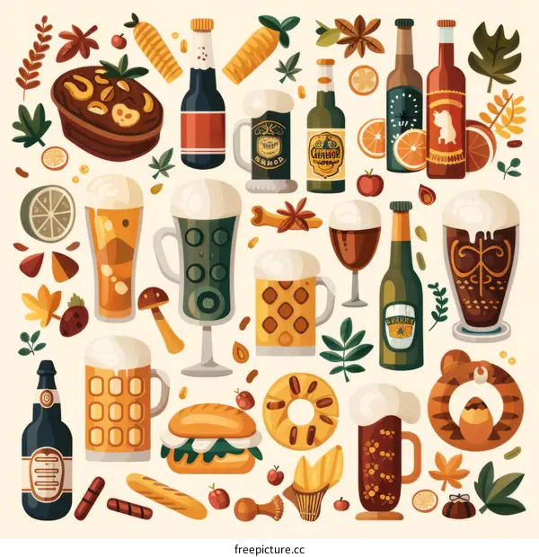 Beers and snacks on a table