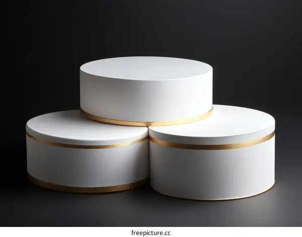 Elegant White Display Podiums for Product Presentation