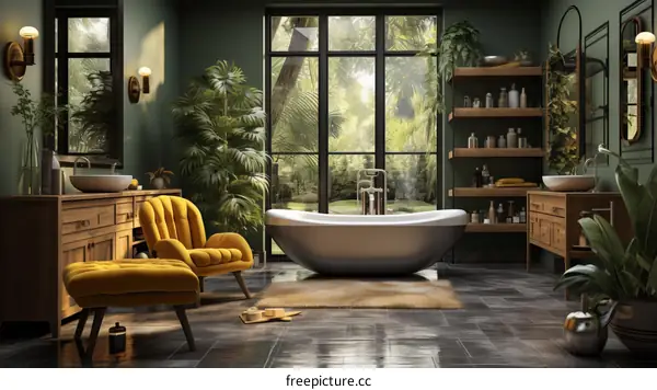 Bathroom With Plants