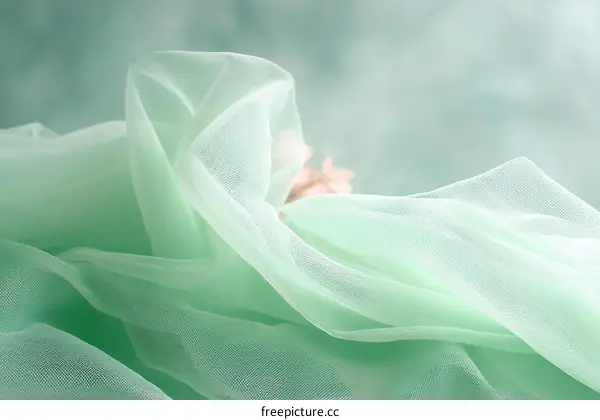 Soft Green Sheer Fabric Texture