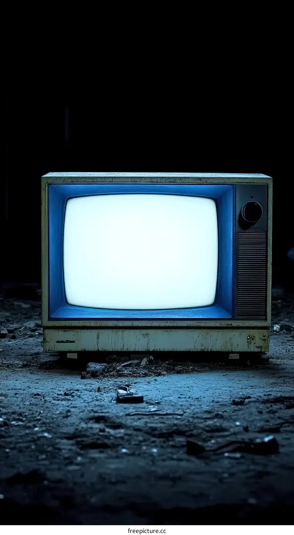 Vintage Television Abandoned in a Dusty Place