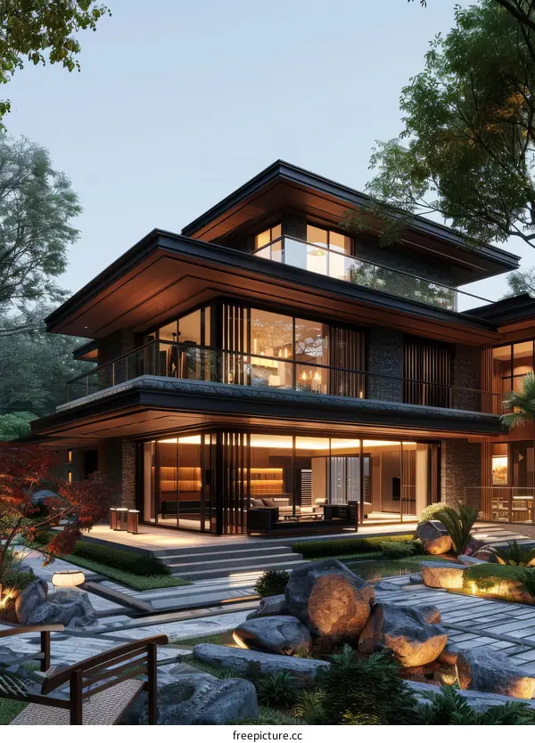 Modern Japanese Style Villa Exterior Design