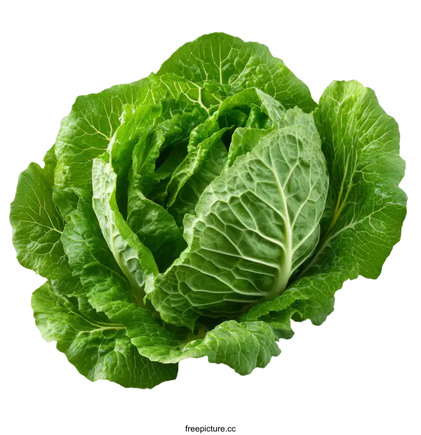 [Transparent Background PNG]Fresh Green Lettuce Head Closeup