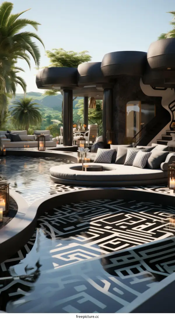 Modern luxury house with pool and amazing mountain views