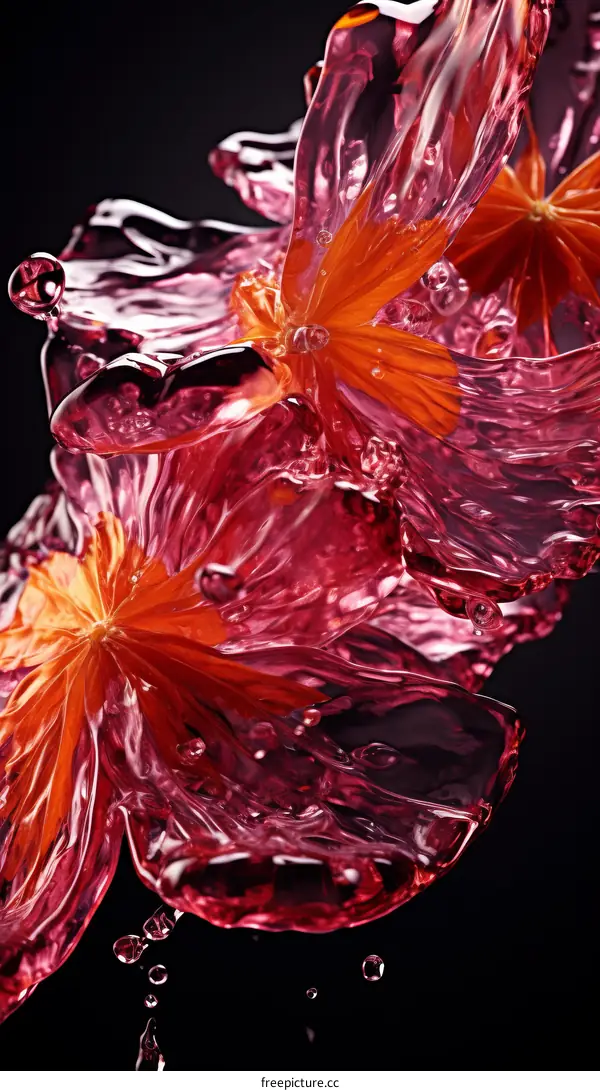 Liquid Flowing Over Flowers