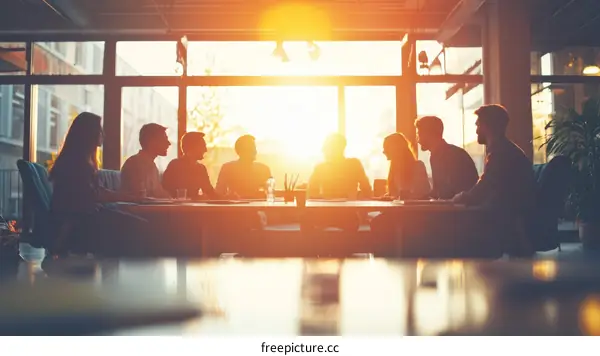 Business Meeting in a Modern Office Setting