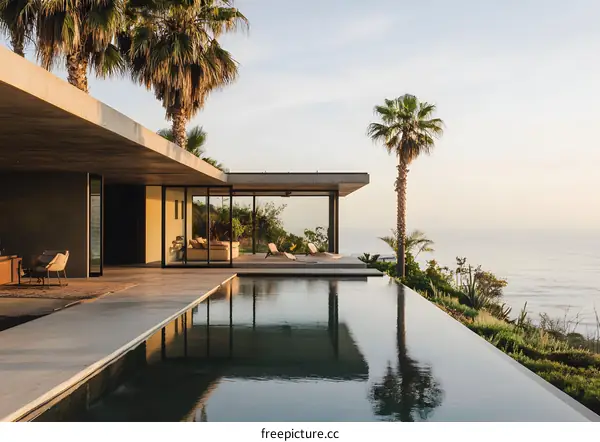 Modern Minimalist House With Infinity Pool and Ocean View