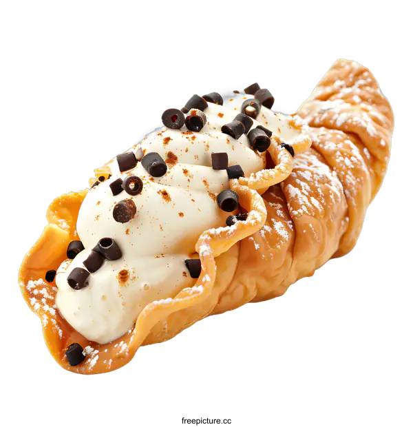 [Transparent Background PNG]Italian dessert cannoli with cream filling
