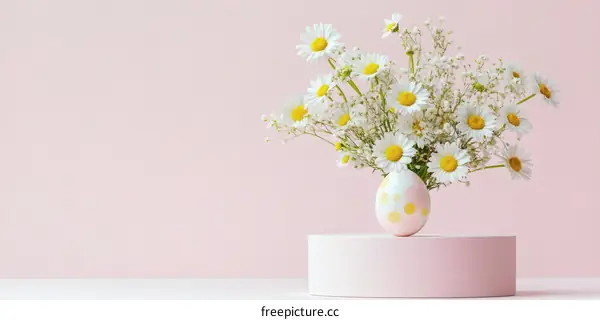 Easter Floral Arrangement on a Pink Display