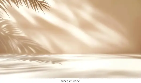 Elegant Pastel Beige Studio Background with Shadow