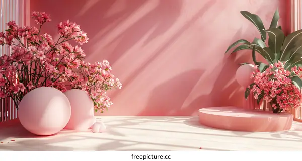 Pink Floral Aesthetic Display Pod