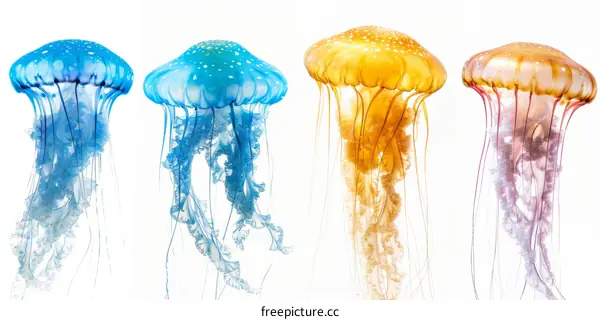 Colorful Jellyfish Dance in Marine Realm