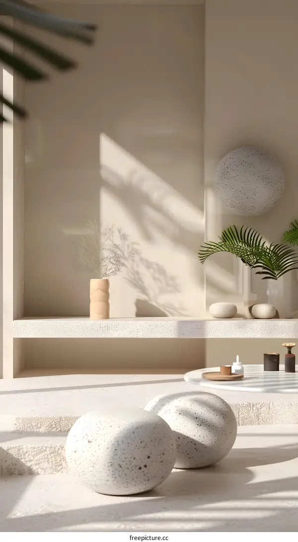 Minimalist Interior Design with White and Beige Tones and Natural Light