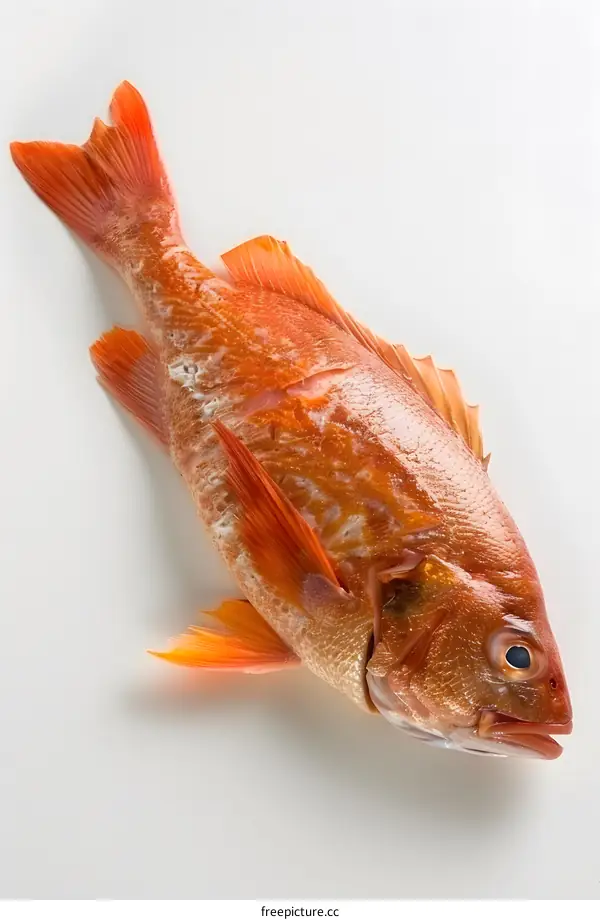 Fresh red fish on white background
