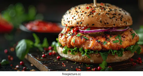 Delicious Homemade Grilled Chicken Burger