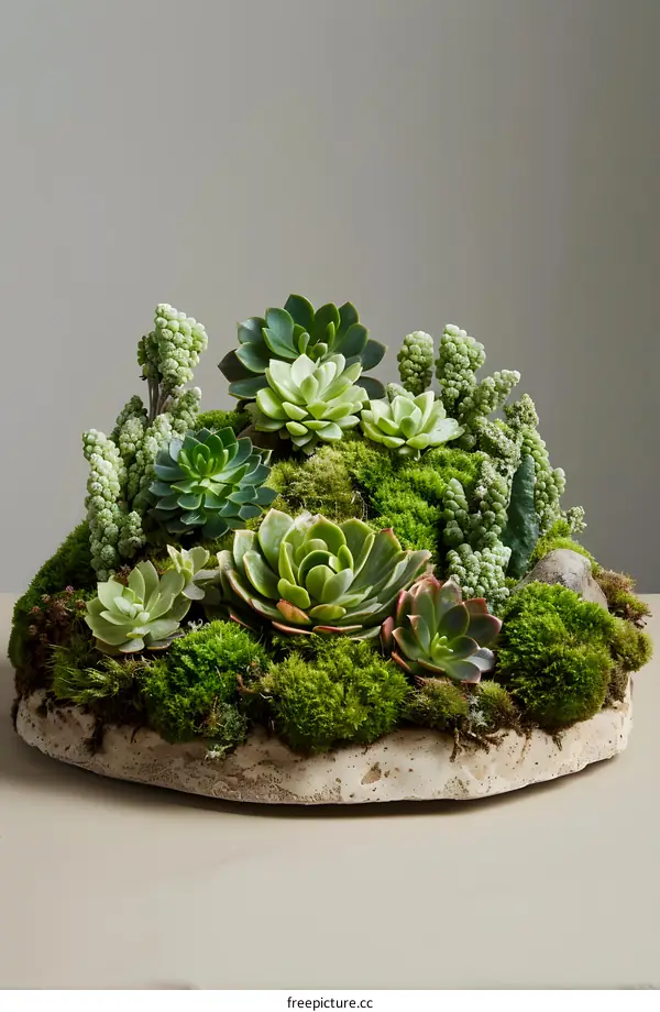 Succulents in a Stone Pot
