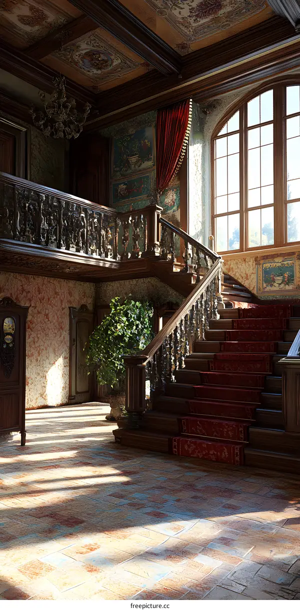 Grand Staircase Interior Design of an Old Mansion