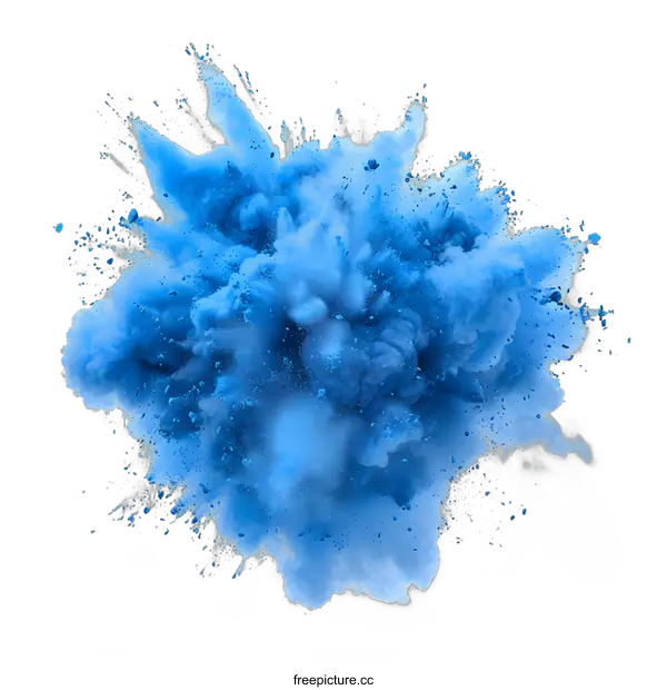 [Transparent Background PNG]Blue powder explosion