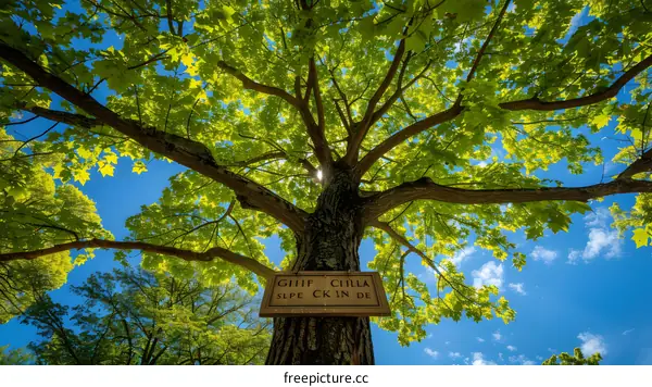 Green Tree Canopy Under a Blue Sky