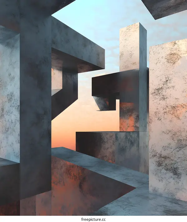 Abstract Architecture with Rusty Stone