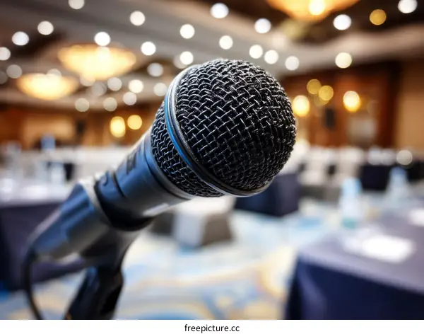 Closeup of a Conference Microphone