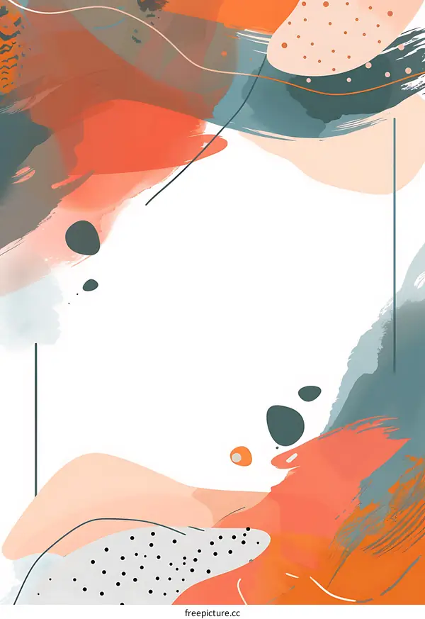 Abstract Art Background with Orange, Green and Pink Colors