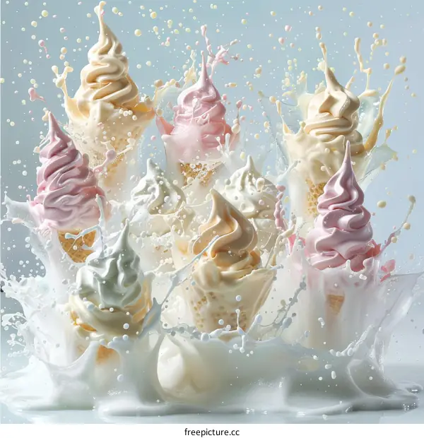 Colorful Ice Cream Cones: A Sweet Treat