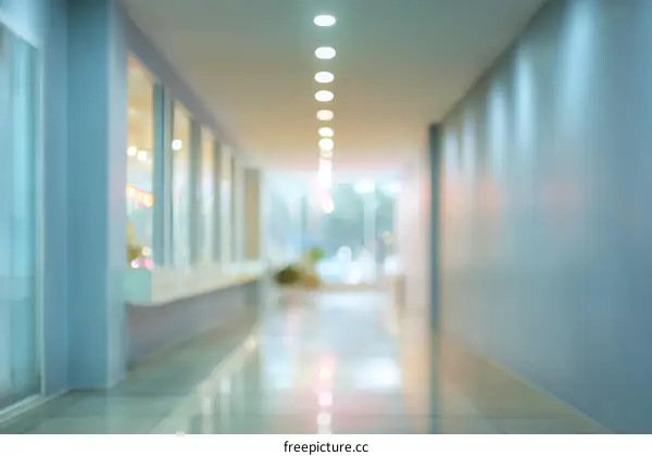 Blurred Office Corridor Perspective