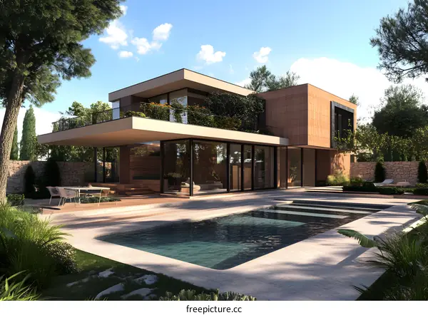 Modern Luxury Home With Pool And Landscaping