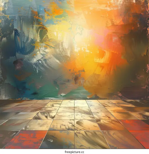 Colorful Ceramic Tile Floor and Wall Design