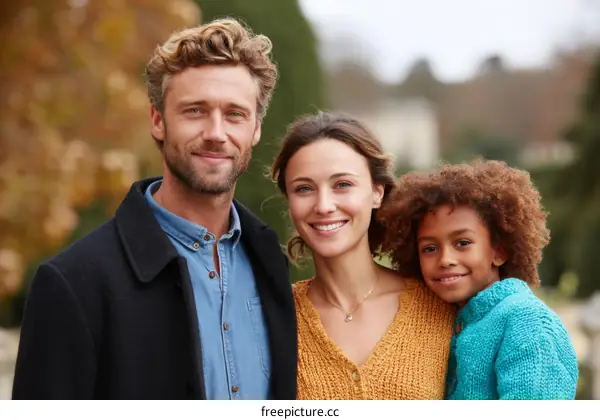 Happy Family Outdoors Portrait