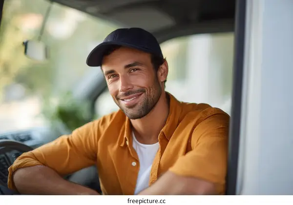 Portrait of a Confident Male Driver